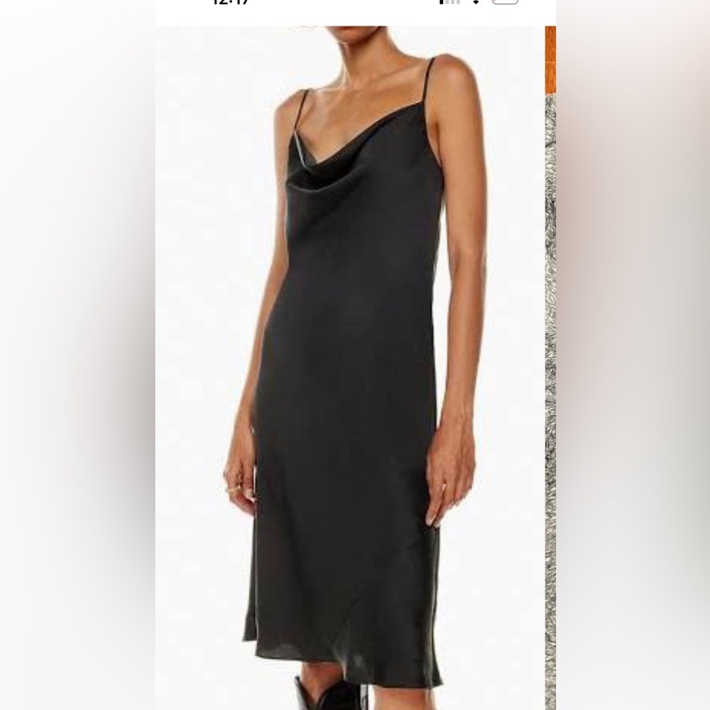 Black satin dress